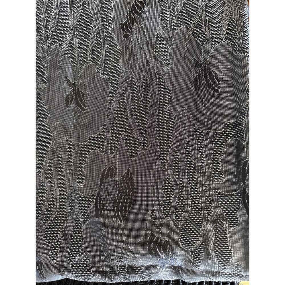 Salvatore Ferragamo Scarf Shawl Wrap Head Covering Black silver silk blend 80X26 - Picture 14 of 15